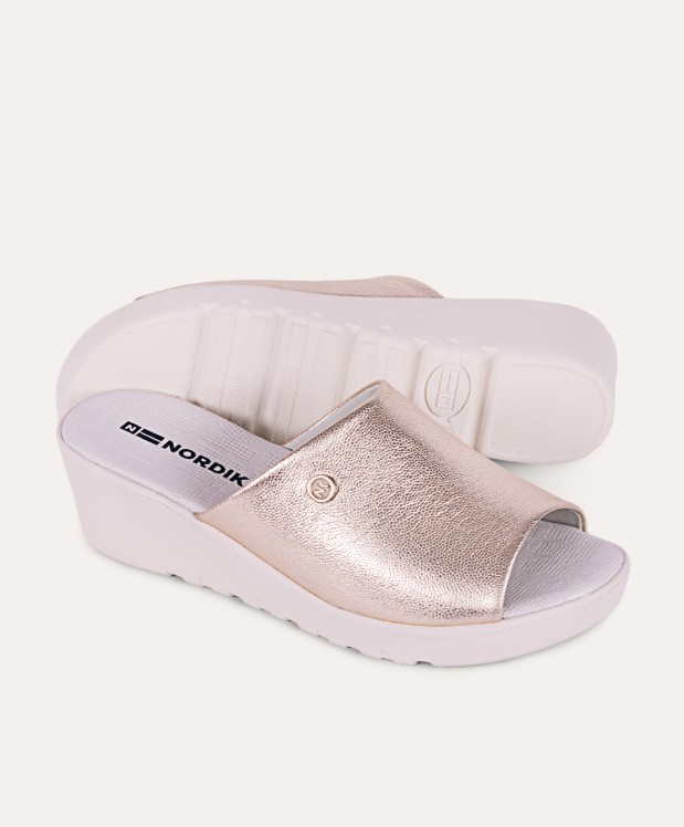 nordikas ZAPATILLAS DE CASA MUJER METALIC PLATINO