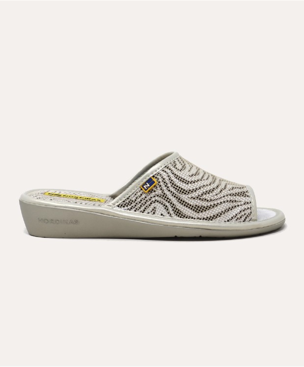 Nordikas ZAPATILLAS DE CASA MUJER PIEL CEBRA BEIGE