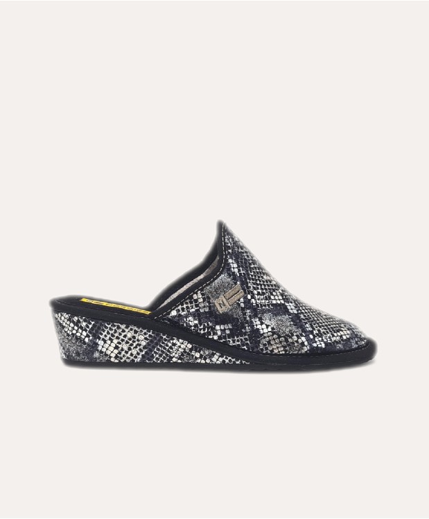 Nordikas ZAPATILLAS DE CASA MUJER PITON GRAFITO