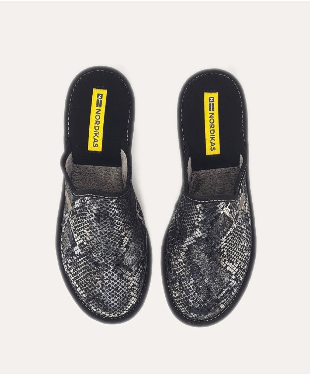 Nordikas ZAPATILLAS DE CASA MUJER PITON GRAFITO