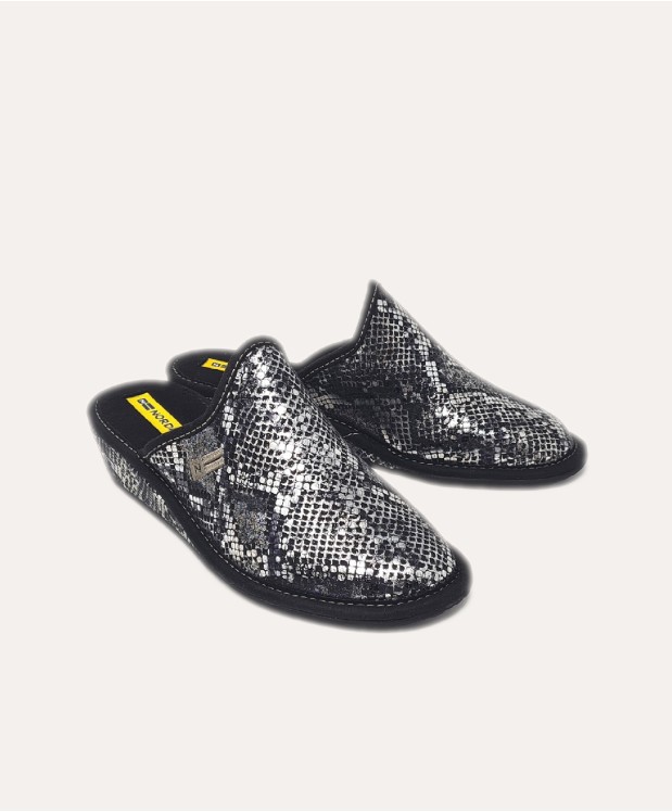 nordikas ZAPATILLAS DE CASA MUJER PITON GRAFITO