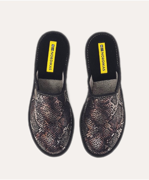 Nordikas ZAPATILLAS DE CASA MUJER PITON ONYX