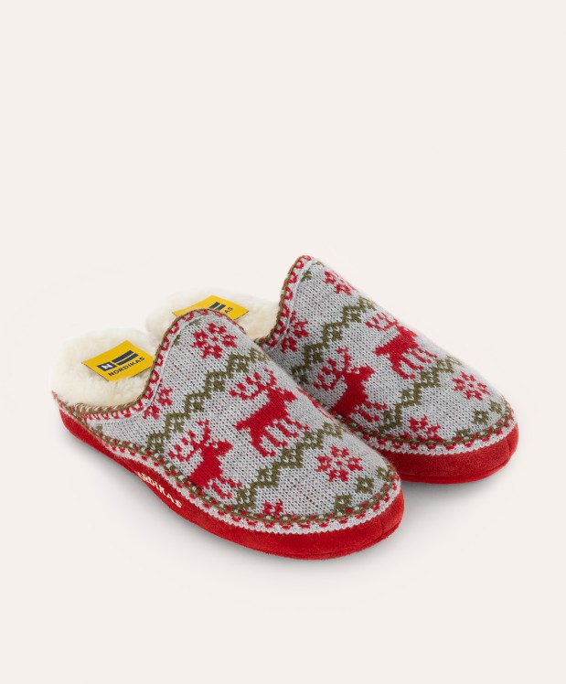 Nordikas ZAPATILLAS DE CASA MUJER RENOS ROJO
