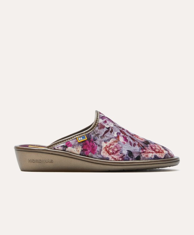 Nordikas ZAPATILLAS DE CASA MUJER ROSAS MORADO