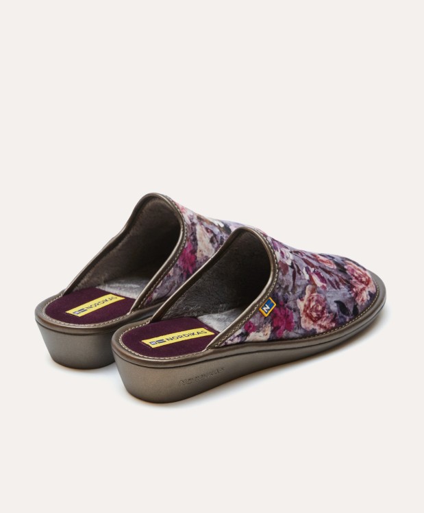 Nordikas ZAPATILLAS DE CASA MUJER ROSAS MORADO
