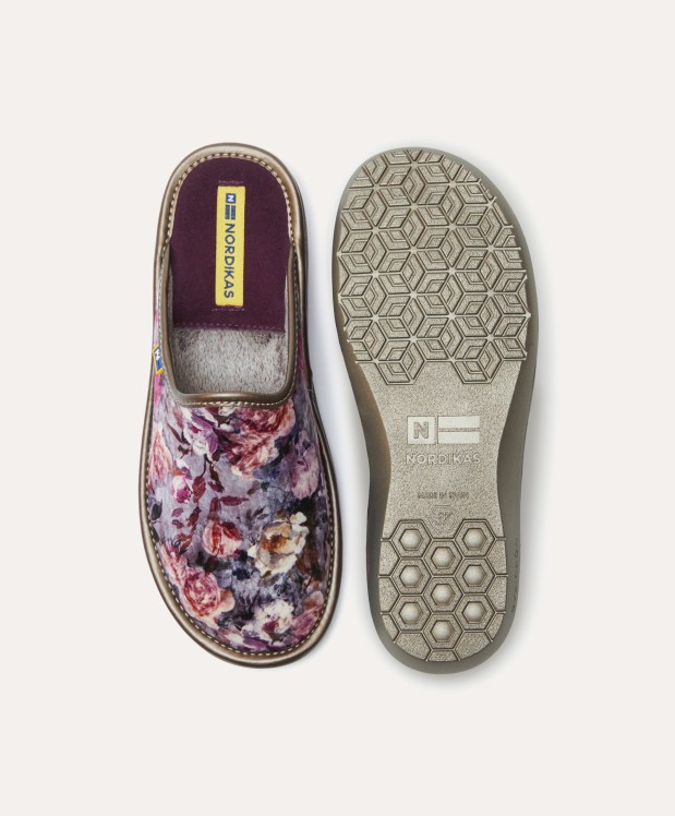 Nordikas ZAPATILLAS DE CASA MUJER ROSAS MORADO