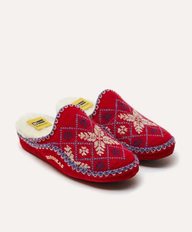 Nordikas ZAPATILLAS DE CASA MUJER SNOW ROJO