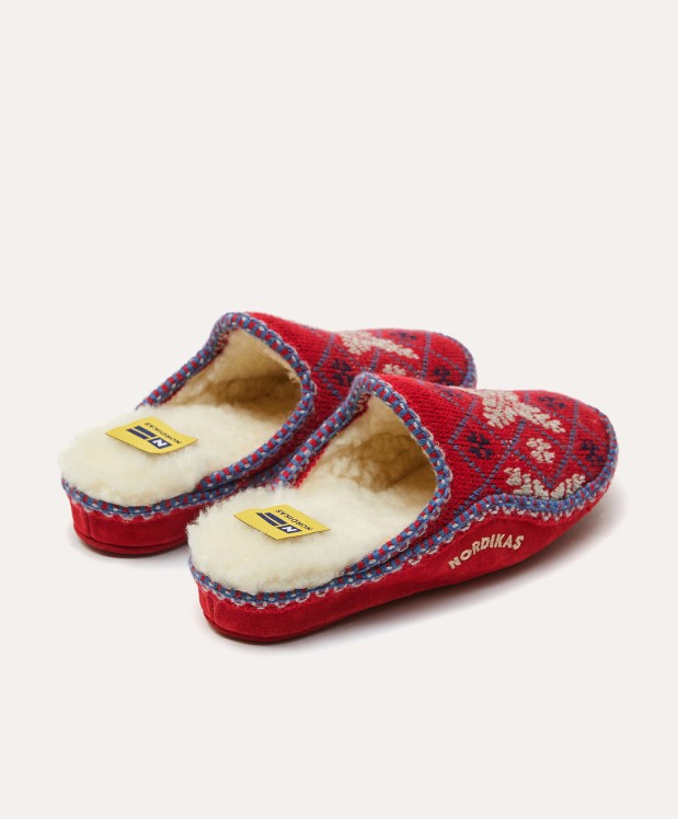 Nordikas ZAPATILLAS DE CASA MUJER SNOW ROJO