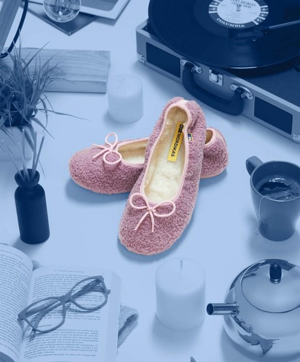 nordikas ZAPATILLAS DE CASA MUJER TEDDY MALVA