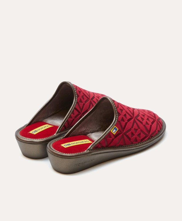 Nordikas ZAPATILLAS DE CASA MUJER TERCIOPELO ROJO
