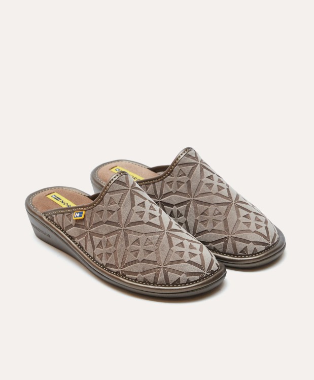 nordikas ZAPATILLAS DE CASA MUJER TERCIOPELO TAUPE