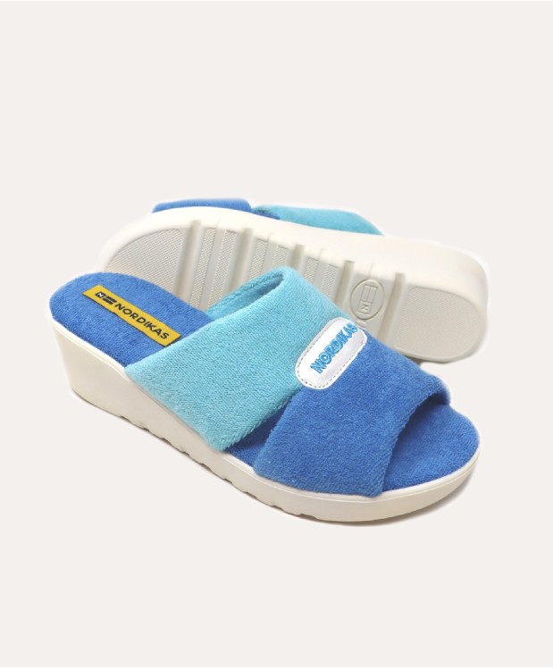 nordikas ZAPATILLAS DE CASA MUJER TOALLA BLUE
