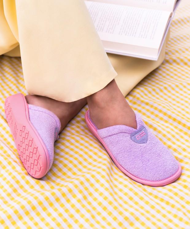 Nordikas ZAPATILLAS DE CASA MUJER TOALLA LILA