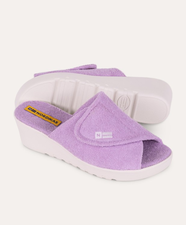 nordikas ZAPATILLAS DE CASA MUJER TOALLA LILA
