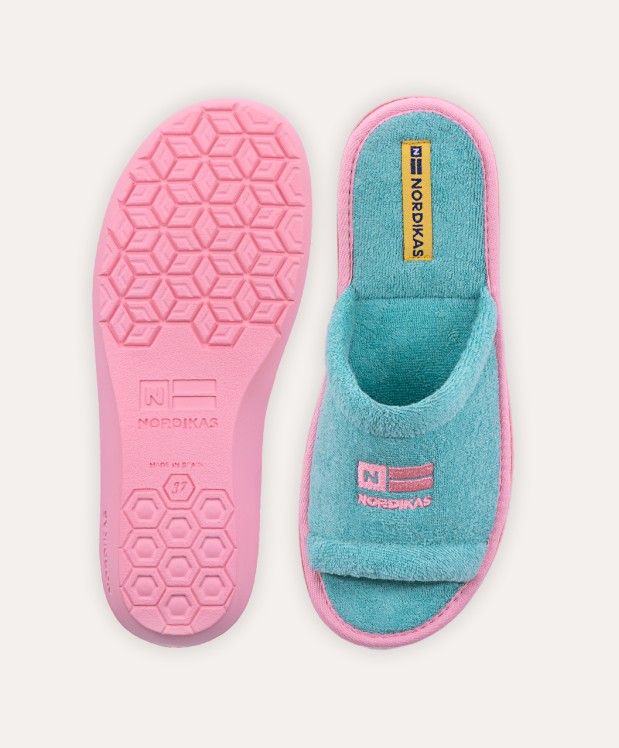 Nordikas ZAPATILLAS DE CASA MUJER TOALLA VERDE