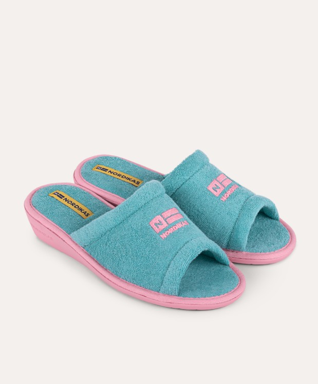 nordikas ZAPATILLAS DE CASA MUJER TOALLA VERDE