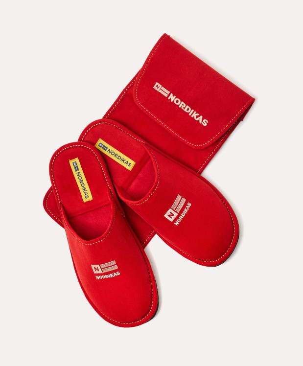 Nordikas ZAPATILLAS DE VIAJE MUJER MICROSUED ROJO