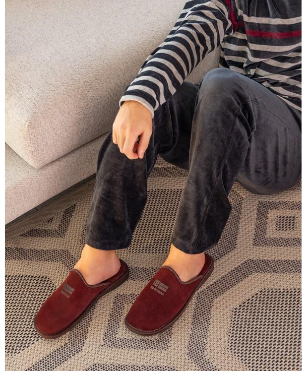 Nordikas ZAPATILLAS DE CASA HOMBRE AFELPADO BURDEOS