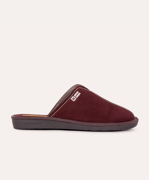 Nordikas ZAPATILLAS DE CASA HOMBRE AFELPADO BURDEOS PIEDRA