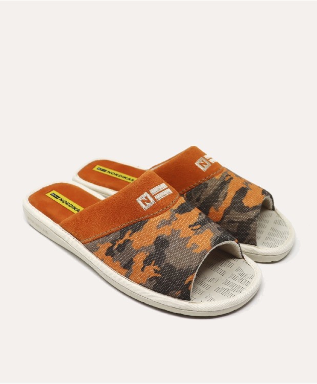 nordikas ZAPATILLAS DE CASA HOMBRE CAMUFLAJE NARANJA