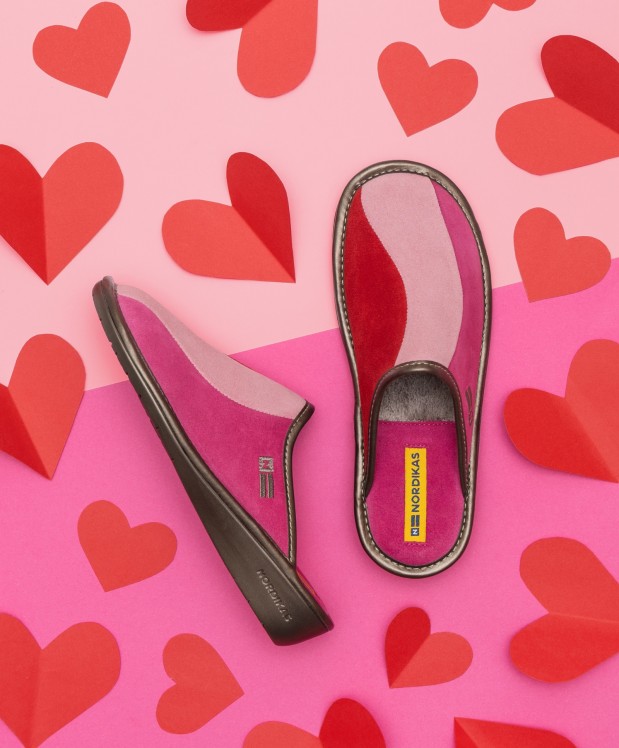 Nordikas ZAPATILLAS DE CASA MUJER AFELPADO FRESA ROSA CEREZA
