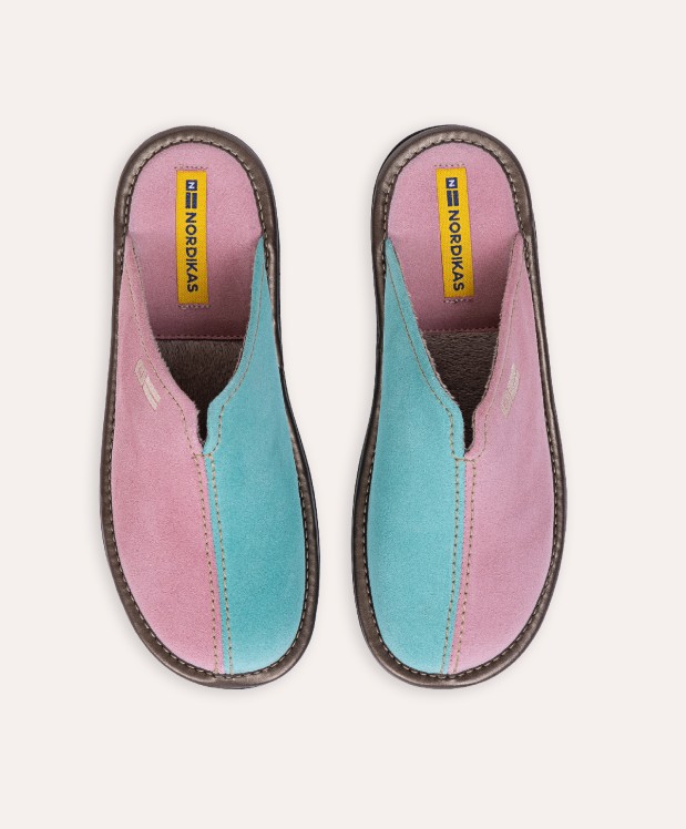 Nordikas ZAPATILLAS DE CASA MUJER AFELPADO ROSA MENTA