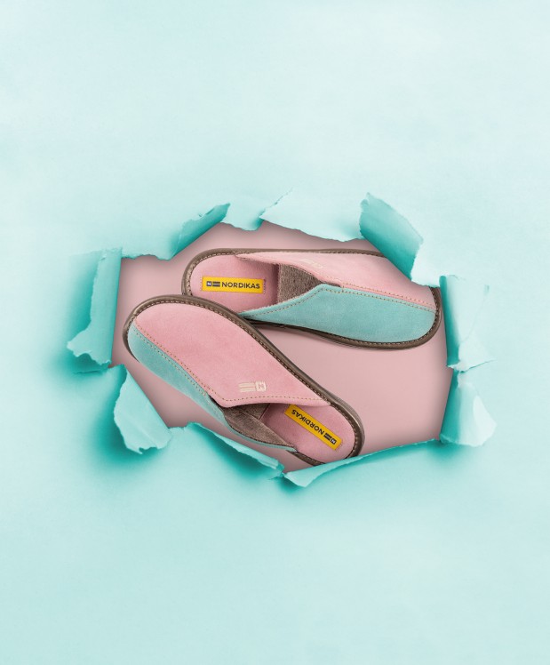 Nordikas ZAPATILLAS DE CASA MUJER AFELPADO ROSA MENTA