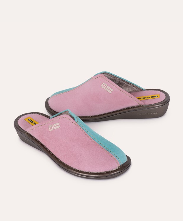 nordikas ZAPATILLAS DE CASA MUJER AFELPADO ROSA MENTA