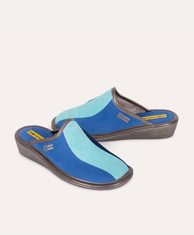 Nordikas ZAPATILLAS DE CASA MUJER AFELPADO ZAFIRO MENTA INDICO