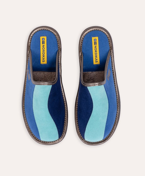Nordikas ZAPATILLAS DE CASA MUJER AFELPADO ZAFIRO MENTA INDICO