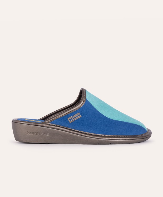 nordikas ZAPATILLAS DE CASA MUJER AFELPADO ZAFIRO MENTA INDICO