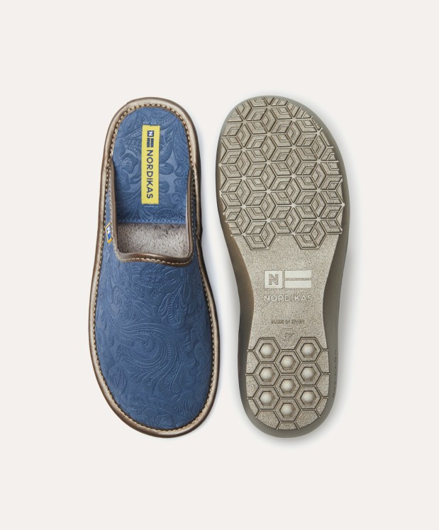 Nordikas ZAPATILLAS DE CASA MUJER PIEL DAMASCO JEANS