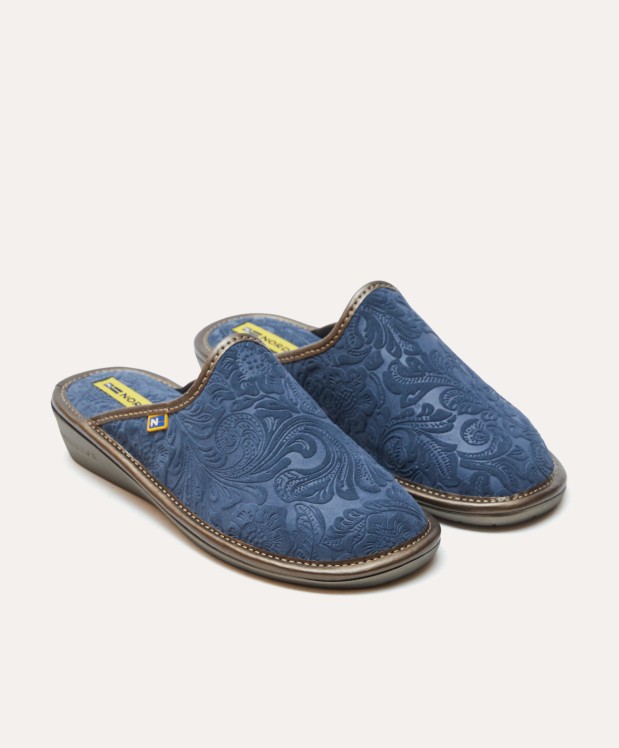 nordikas ZAPATILLAS DE CASA MUJER PIEL DAMASCO JEANS