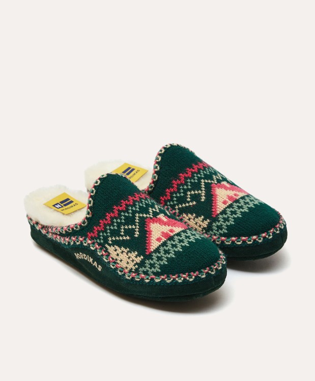 Nordikas ZAPATILLAS DE CASA MUJER REFUGIO VERDE BOTELLA