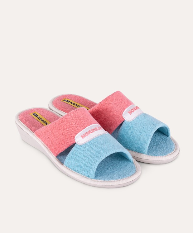 nordikas ZAPATILLAS DE CASA MUJER TOALLA CIELO CORAL