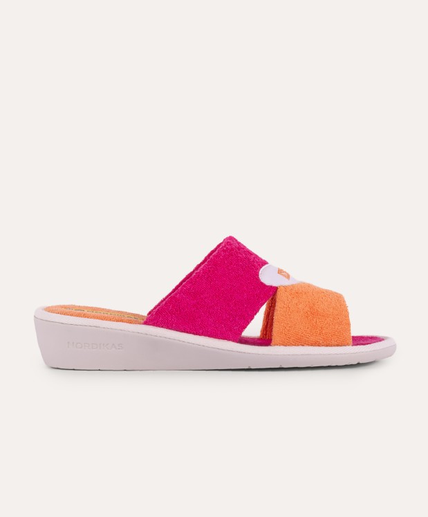 Nordikas ZAPATILLAS DE CASA MUJER TOALLA NARANJA FUXIA
