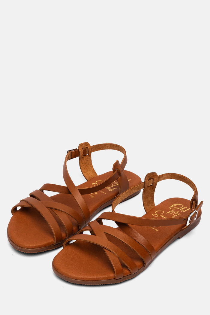 Oh My Sandals Sandalia Mujer Piel Brenda Roble