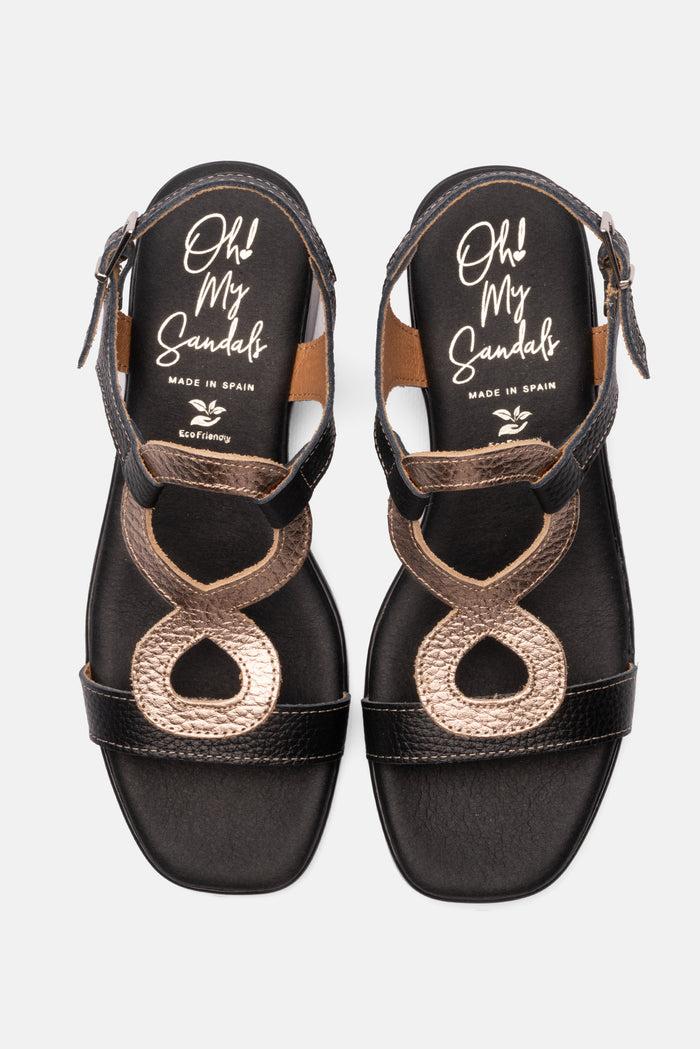 Oh My Sandals Sandalia Mujer Piel Leila Negro