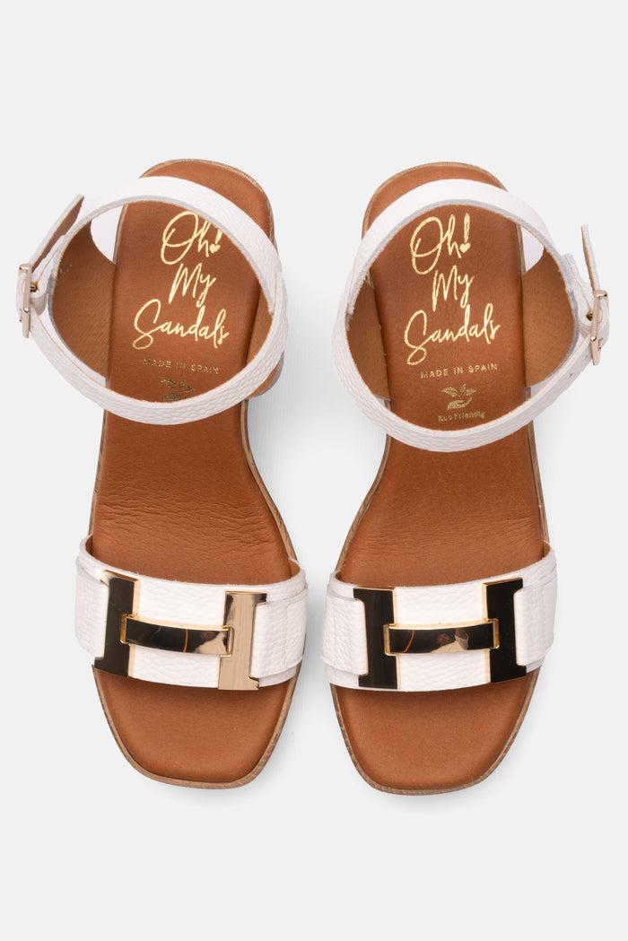 Oh My Sandals Sandalia Mujer Piel Rosalía Blanco