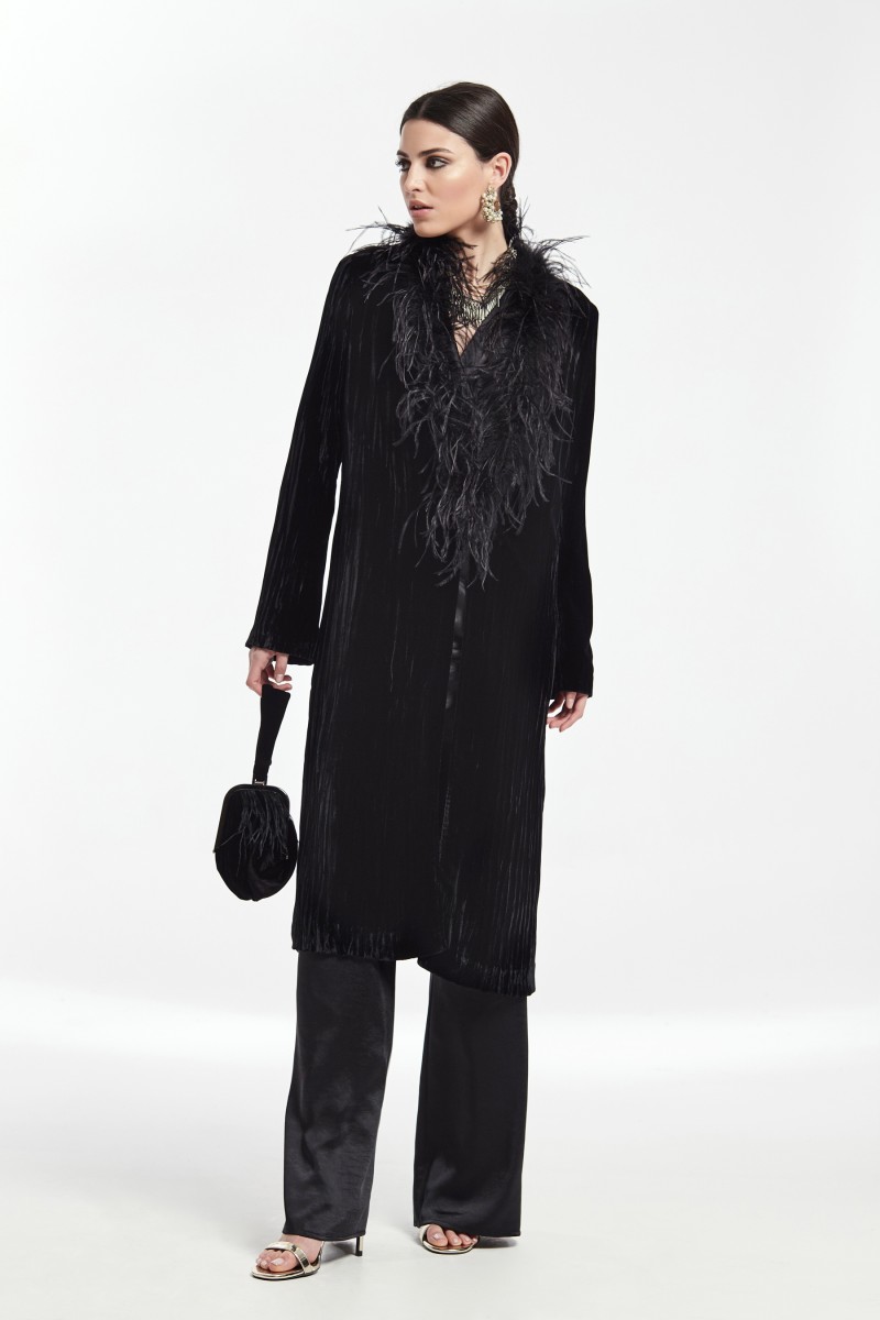 oky coky ABRIGO CHANGA MANGA CAMPANA TERCIOPELO CHAFADO