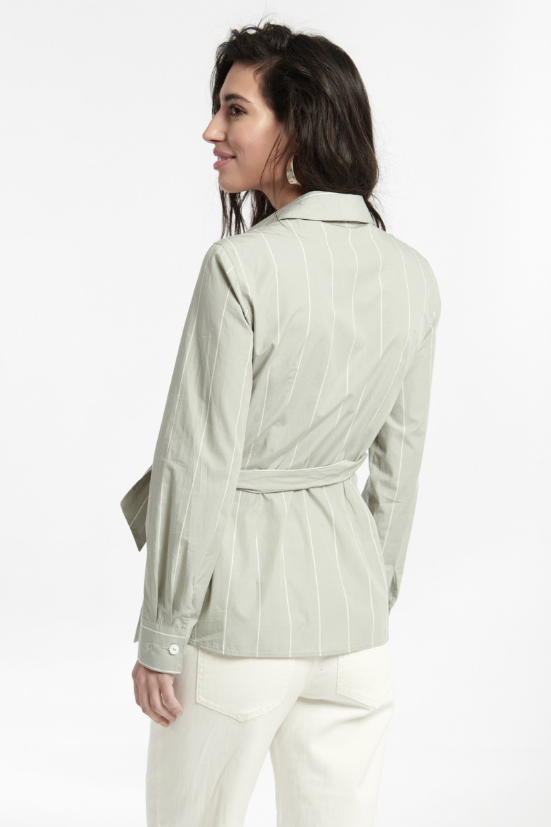 Oky Coky CAMISA CHIAR CRUZADA CHIAR CON LAZO POPELIN RAYA DIPLOMATICA