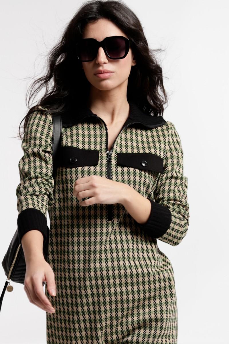 Oky Coky CASACA AITA6 CUELLO ALTO PUNTO JACQUARD TRICOLOR