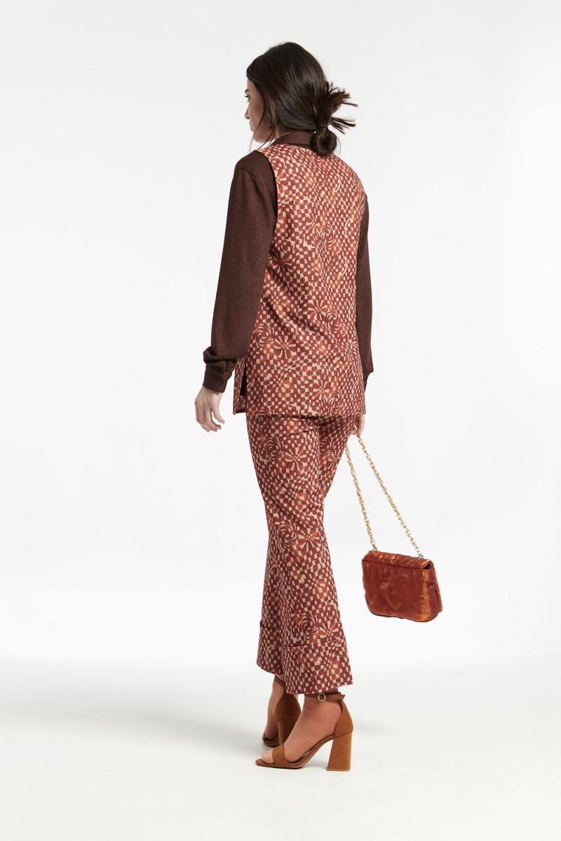 oky coky CHALECO ESCOTE PICO BENNY ESTAMPADO DOBLE CARA