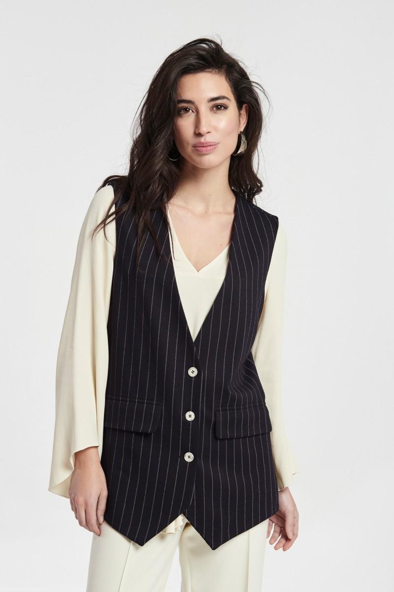 oky coky CHALECO LEVAS LARGO PUNTO ROMA RAYA DIPLOMATICA