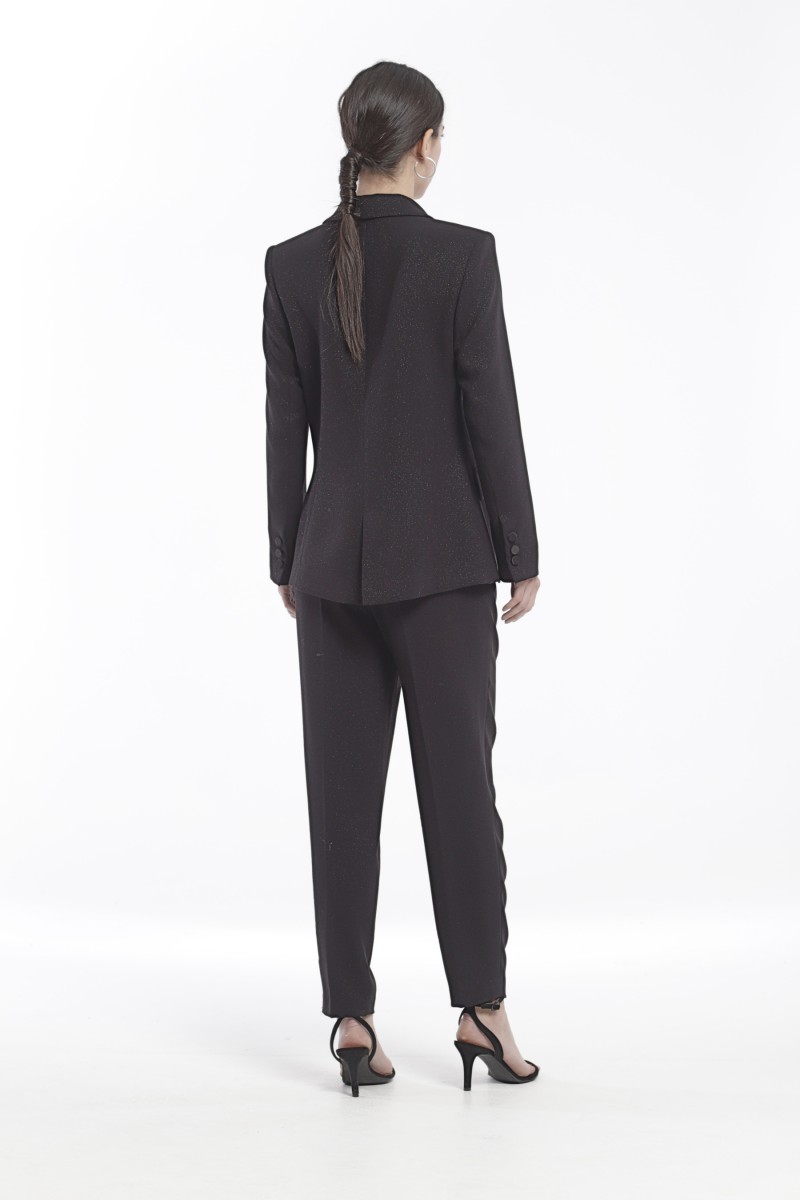 Oky Coky CHAQUETA AMERICANA BURNE CRUZADA PLANA DE LUREX