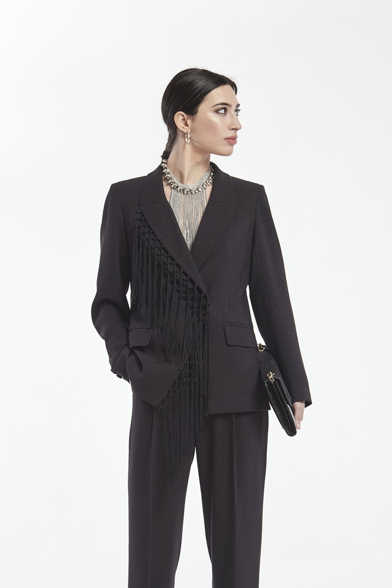 oky coky CHAQUETA AMERICANA BURNE CRUZADA PLANA DE LUREX