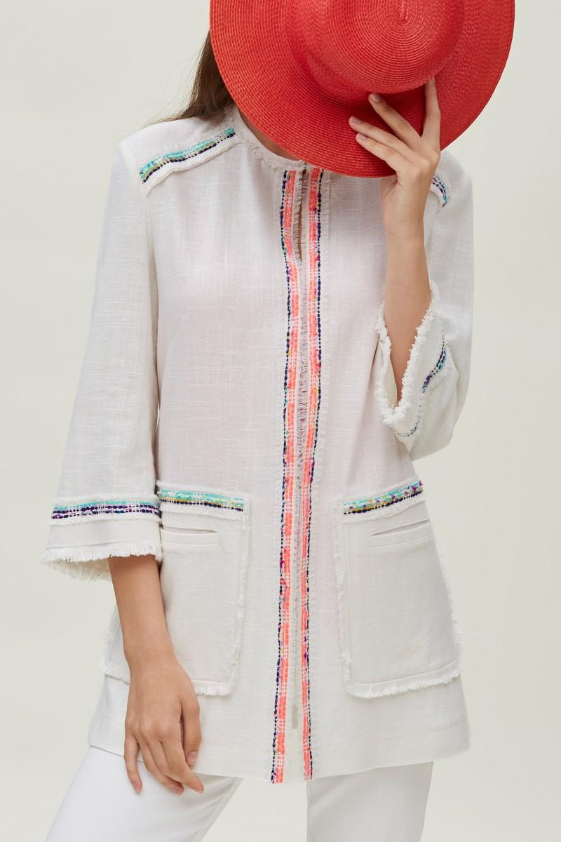 Oky Coky ABRIGO BOLSILLOS CUADRADOS LINO