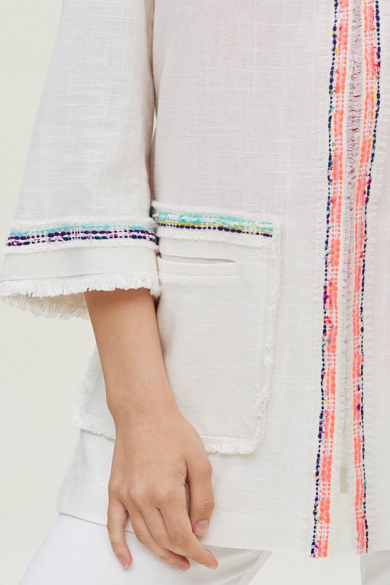 Oky Coky ABRIGO BOLSILLOS CUADRADOS LINO