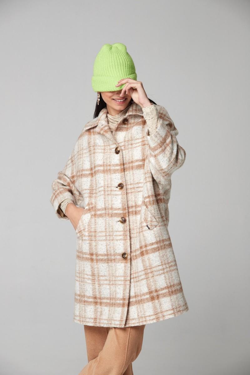 oky coky ABRIGO TICOSA CUADRO LANA