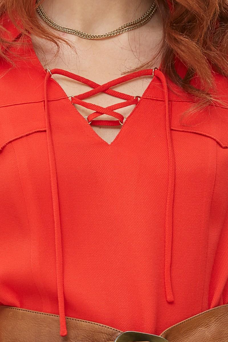 Oky Coky BLUSA CORDÓN ESCOTE EN CREPÉ VISCOSA